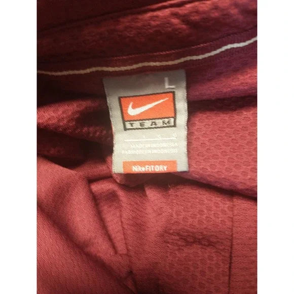 Nike Team FSU Florida State Seminoles Polo Shirt Garnet Mesh Mens Large Fit Dry - Picture 12 of 14